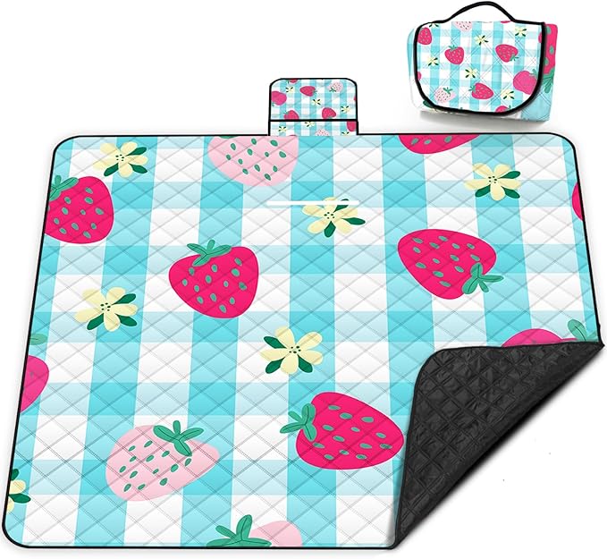 Extra Large Picnic Blanket Waterproof,80"x 80"Foldable Machine Washable Beach Blankets,Outdoor