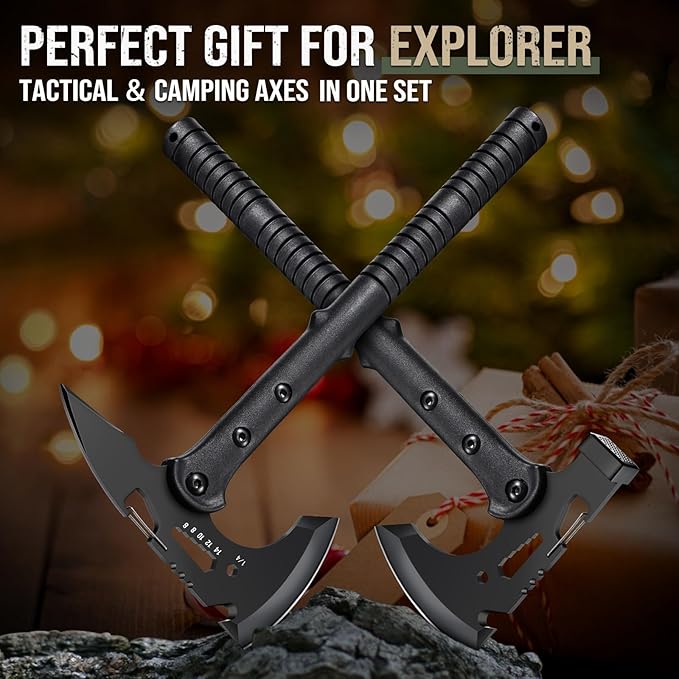 Freelander Tactical Axe 2 Pack, Sharp Tomahawk with Sheath, Portable Tomahawk with Clip and Bottle
