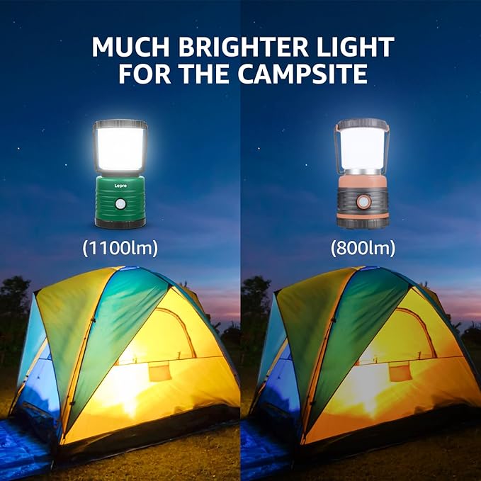 Lepro Camping Lantern, Battery Powered LED with 1500LM, 4 Light Modes, Waterproof Tent Light