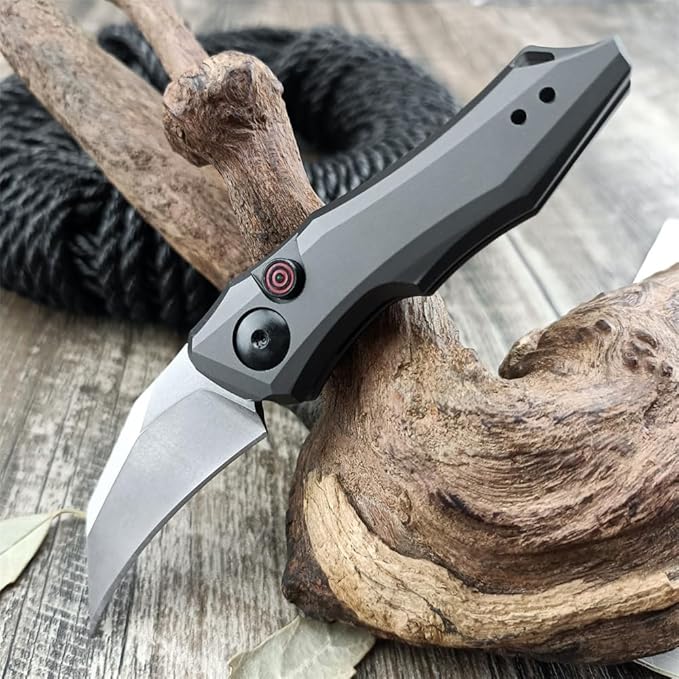 HUAAO Push Button Knife, Spring Assisted Opening, EDC Folding Pocket knives For Men,2.08 inch