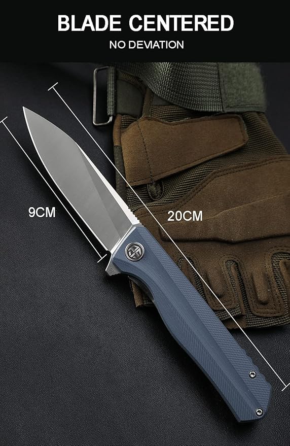 Petrified fish G10 handle D2 steel blade 2CR13 liner ball bearing flipper folding knife camping