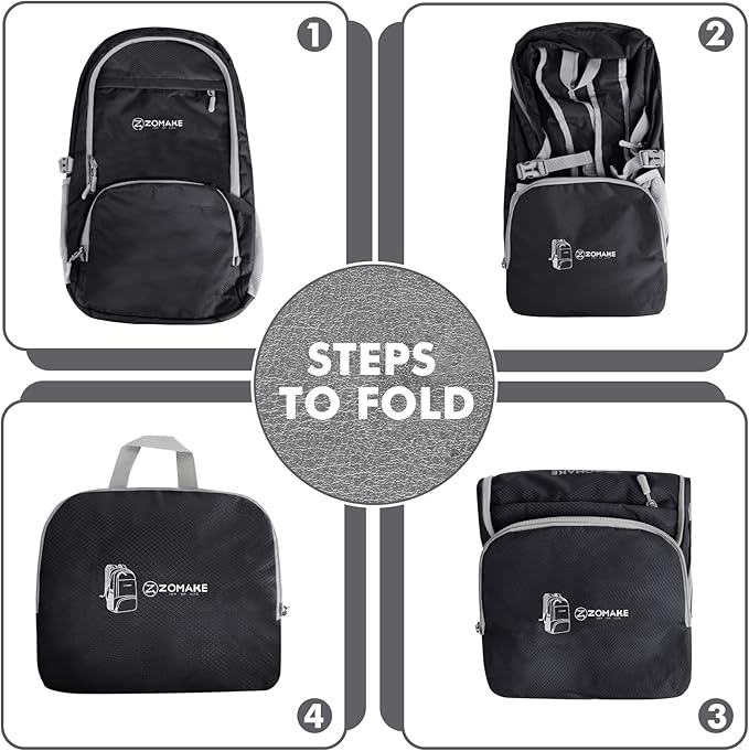 ZOMAKE Lightweight Packable Backpack 30L, Foldable Hiking Backpacks Water Resistant Compact Folding