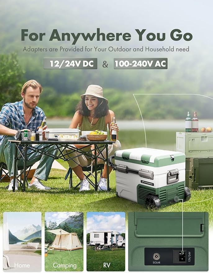 A-Premium 12 Volt Refrigerator 48QT/45.6L Portable Car Fridge Cooler, -4°F~68°F Separated Zone