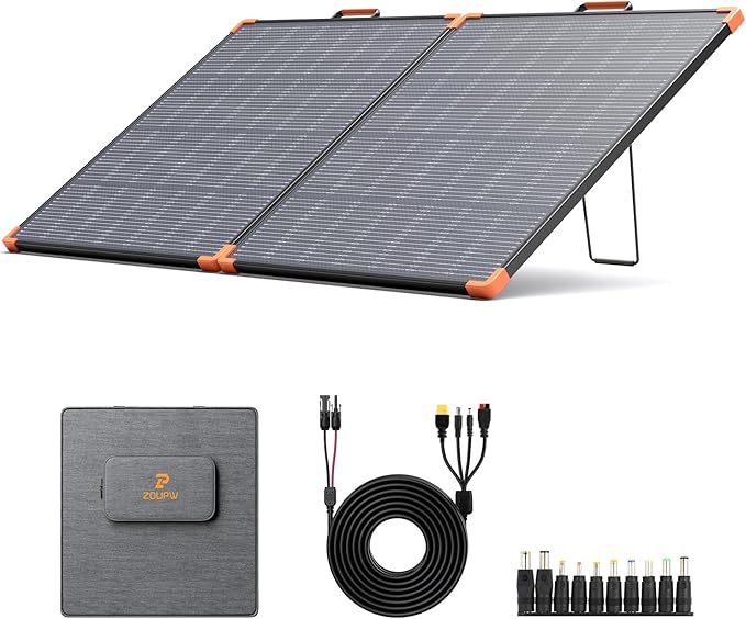 N-Type 16BB 180W Portable Solar Panel,Camping Essentials,Foldable Solar Charger for Power