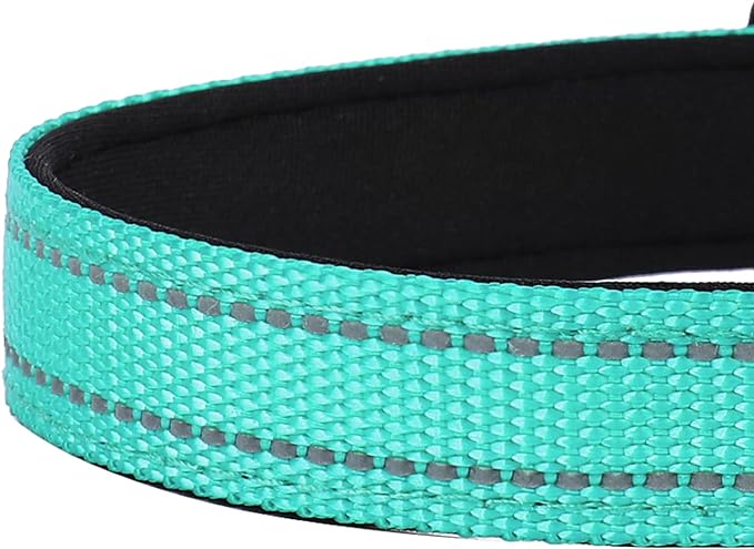 Reflective Dog Collar, Adjustable Soft Neoprene Padded Nylon Pet Collars with Buckle for Puppy and