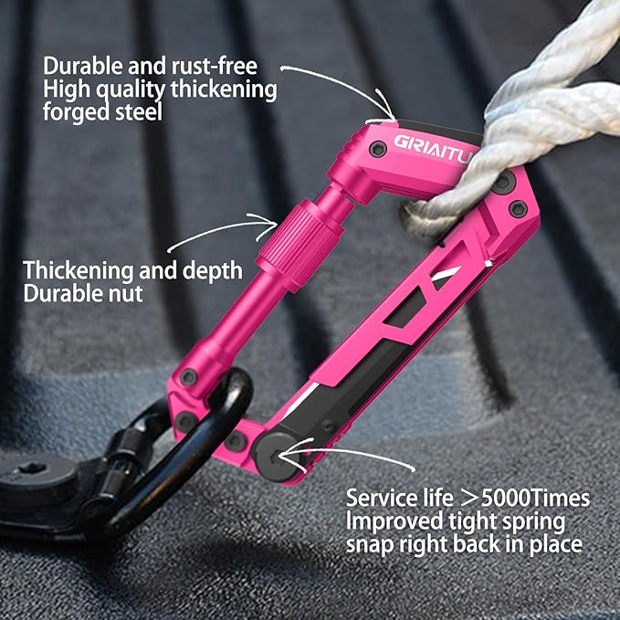 Multitool Carabiner with Pocket Knives, EDC Carabiners, Folding Serrated Knife, Can Bottle Opener