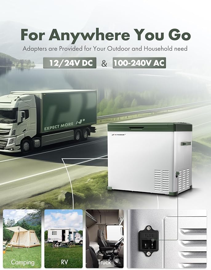 A-Premium 12 Volt Refrigerator 47QT/44.7L Portable Car Fridge Cooler (w/ ABS777 Cover), -4°F~68°F