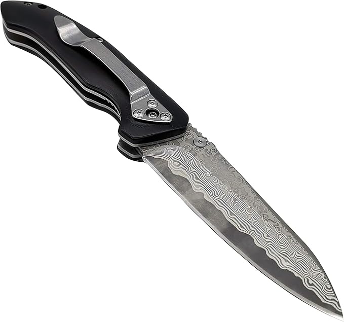 ALBATROSS Premium EDC Pocket Folding Knife with 3.5" Damascus Steel Blade & Ebony Wood Handle
