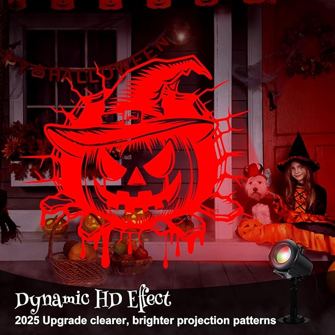 12 in 1 Halloween Projector Outdoor Decoration and Christmas Projector Lights, 2025 Upgraded 3D HD