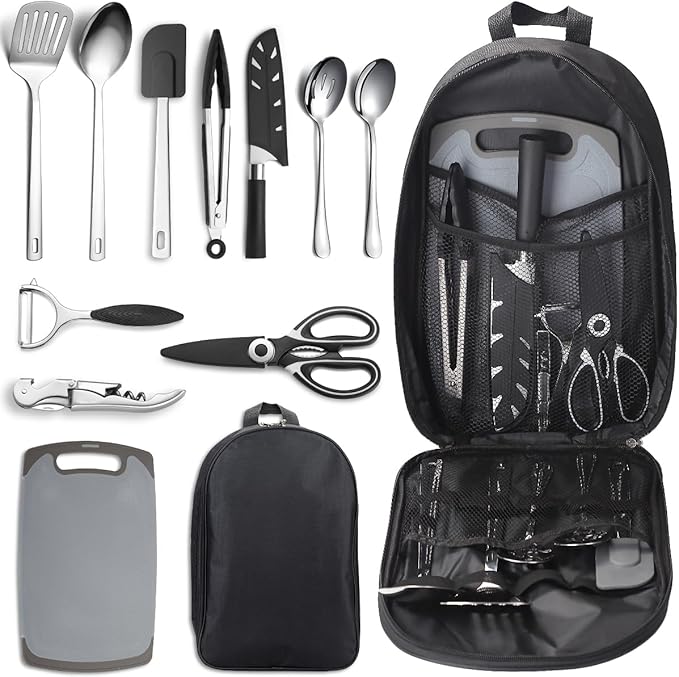 Camping Essentials, Evanda Camping Cooking Utensils, Travel Essentials, Portable Camping Kitchen