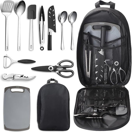 Camping Essentials, Evanda Camping Cooking Utensils, Travel Essentials, Portable Camping Kitchen