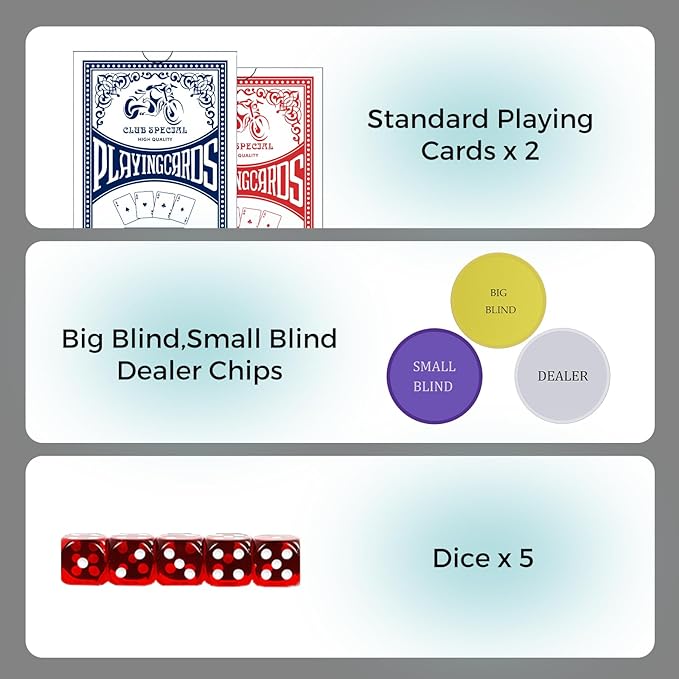 Clay Poker Set with Numbered Chips 500-pcs for Card Board Game, 14g Weight with Playing Cards for