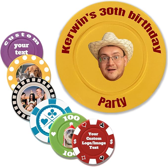 Custom Poker Chips Personalized Plastic Poker Chips with Logo Funny Parties Chips Print Your Photo