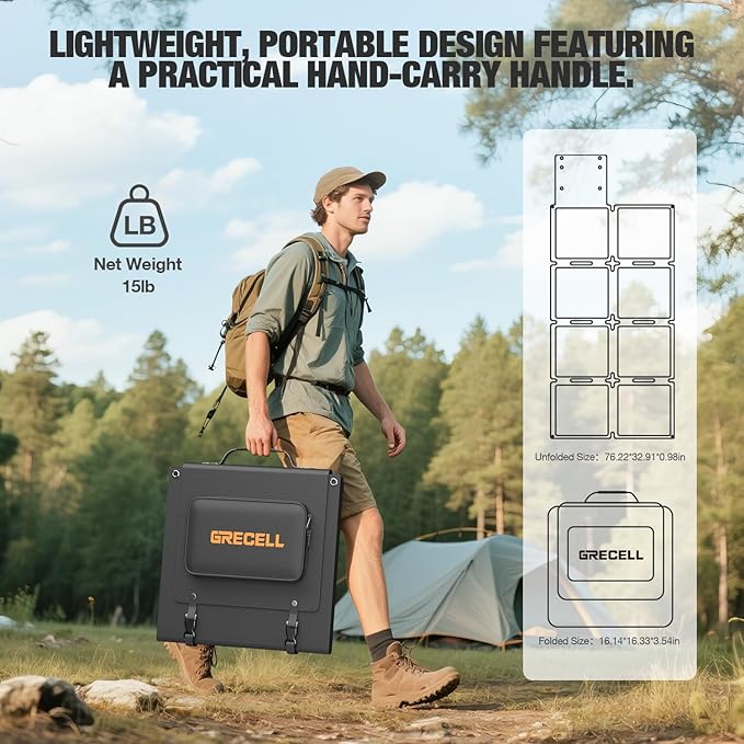 240W Portable Solar Panel for Power Station, Ultra Light Foldable Solar Panel Kit, 25% High
