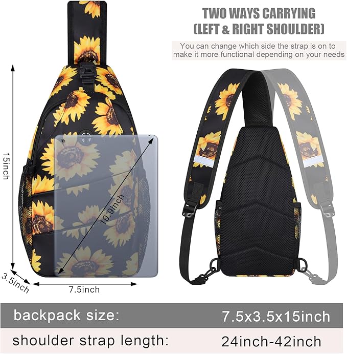 Crossbody Bags for Women Men Trendy Sling Bag Bakpack Casual Chest Bag with Convertible Shoulder