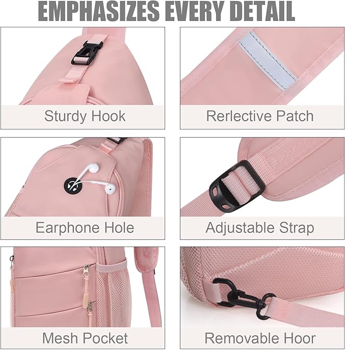 Crossbody Bags for Women Men Trendy Sling Bag Bakpack Casual Chest Bag with Convertible Shoulder