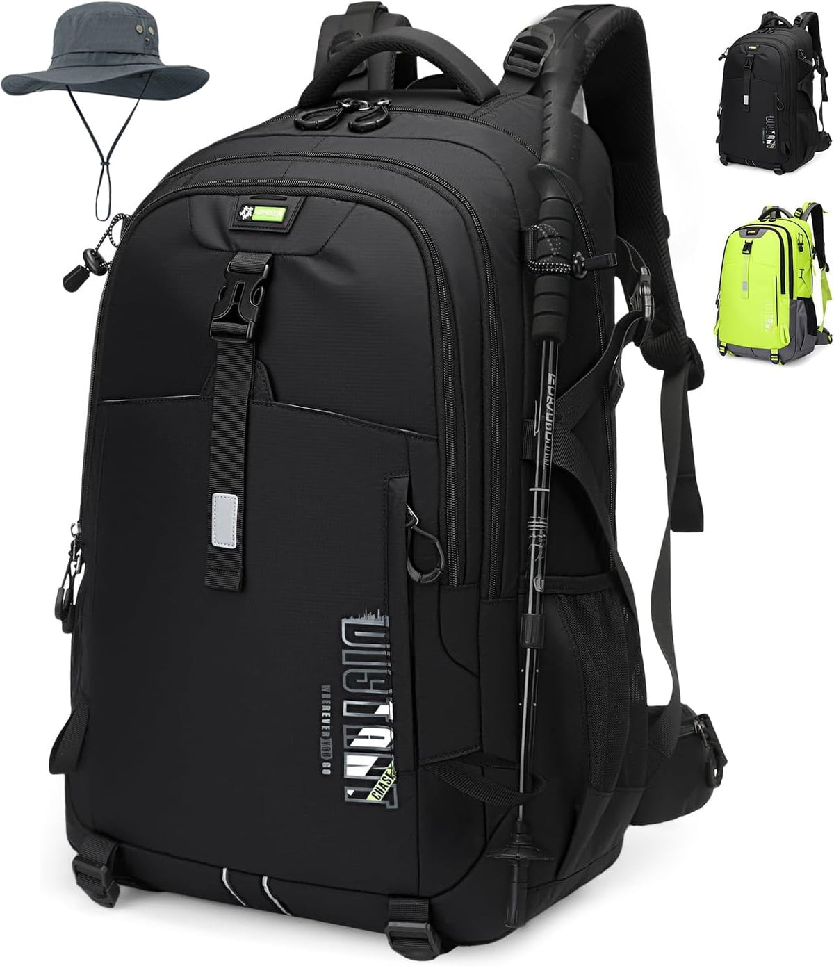 Super Eager Hiking Backpack - 50L, Waterproof, Black - product view 1