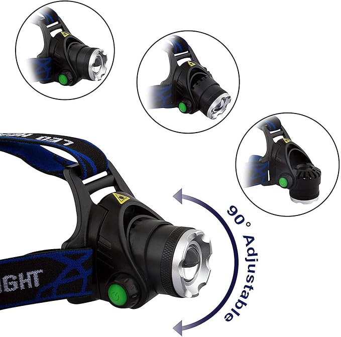 WINDFIRE Green Light Headlamp, Hunting Headlamps Rechargeable, Super Bright LED Zoomable Headlight