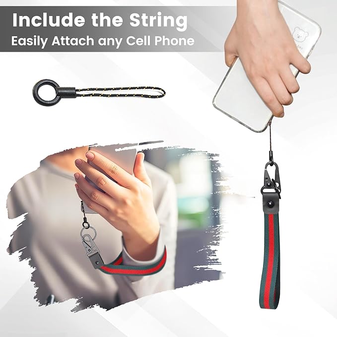 ABLAZE Wrist lanyard Keychain, Key Lanyard Holder Wrist Strap for Men Women (Red-Green)