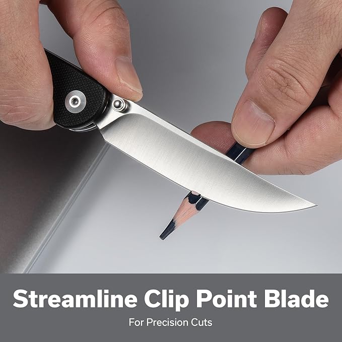 SENCUT Skelfin Pocket Knife for EDC, Folding Knife with 3.3'' Blade & G10 Handle, for Camping