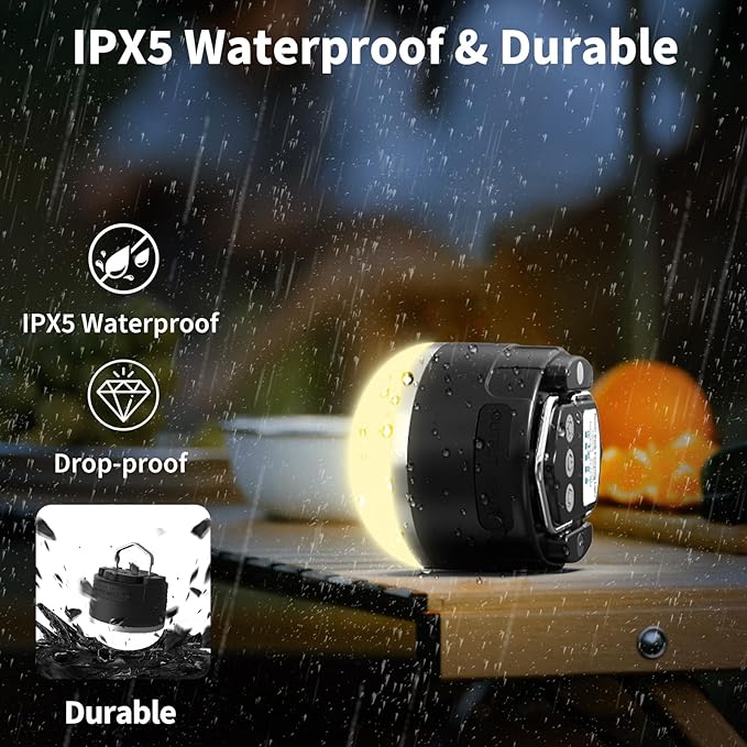1000LM Rechargeable Camping Lantern, 110H Runtime Compact Portable Tent Light with 5 Brightness
