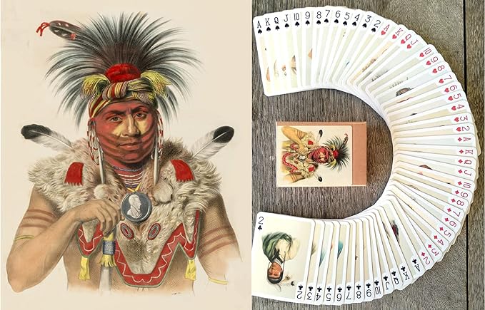 Indians Playing Cards (Poker Deck 54 Cards All Different) Vintage Retro Native American Portraits