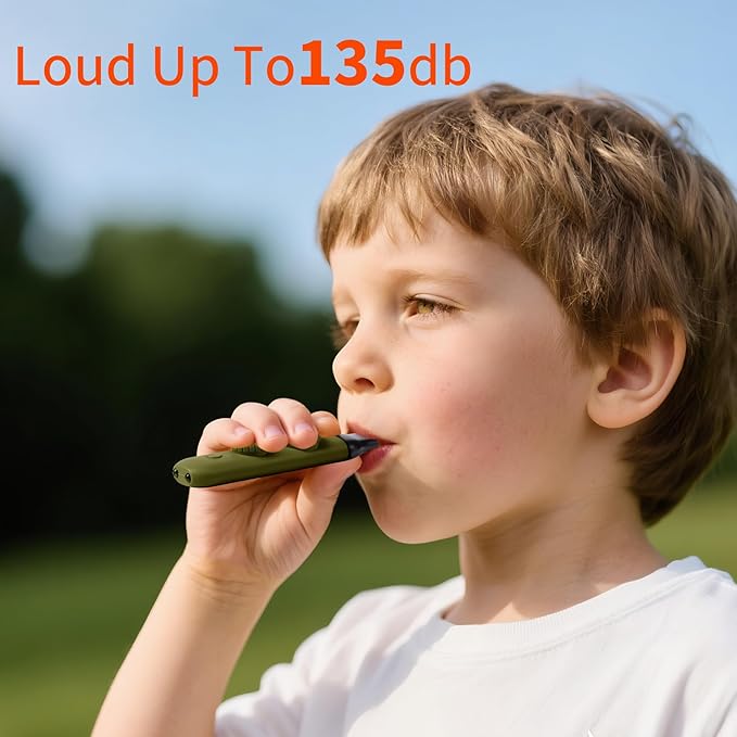 Multifunctional Survival Emergency Whistle for Kids with Compass Hiking Survival, Thermometer &