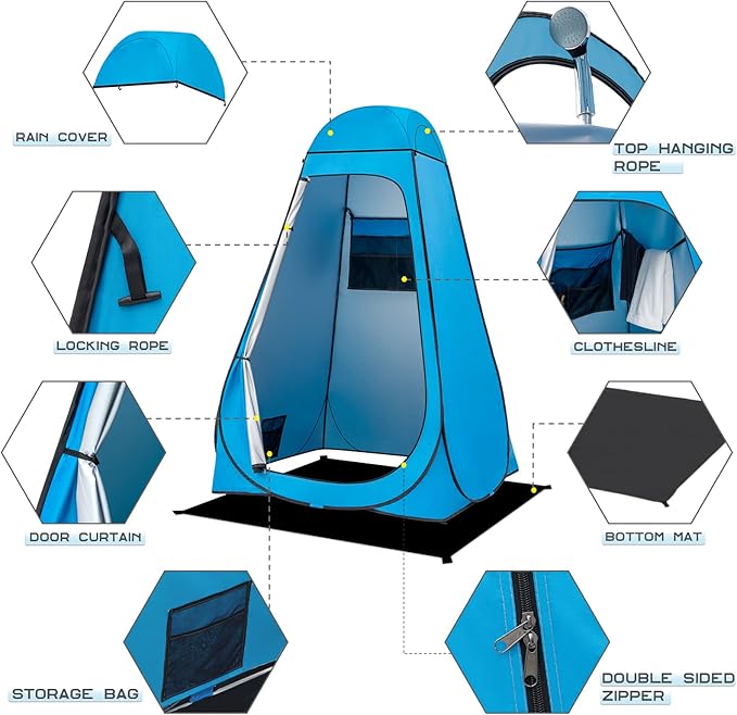 BRIAN & DANY Pop Up Shower Tent, Portable Privacy Camping Changing Tent, Camp Toilet Bathroom Pod