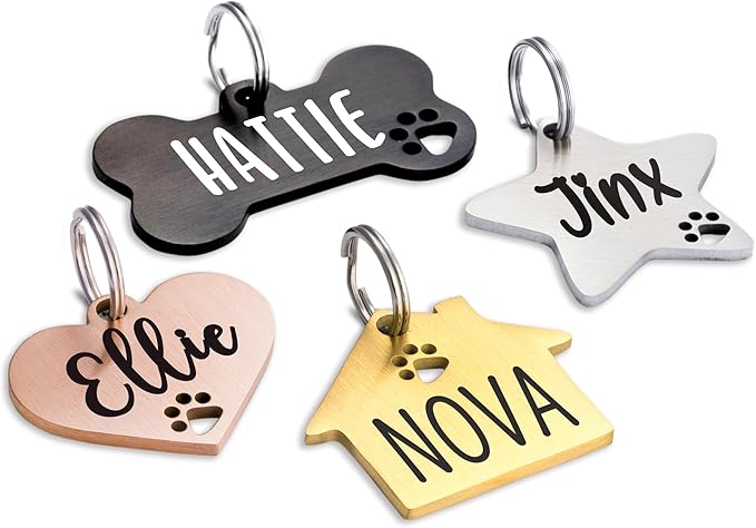 Ultra Joys Dog Tags Personalized for Pets - Hollow Paw Custom Pet ID Tag - Engraved Dog Tag for