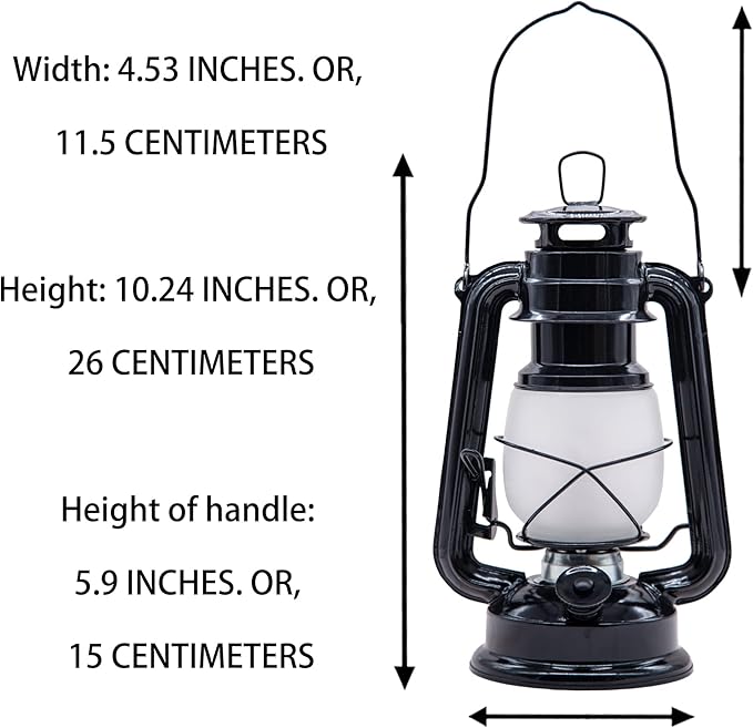 YAKii LED Vintage Flame Lantern Metal Outdoor Hanging Lantern with Dancing Flame Battery Operated