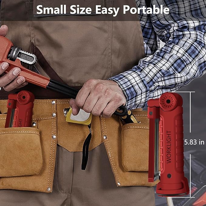 Working Light Portable, Rechargeable Work Lights with Magnetic Base Hanging Hook,360° Rotate 5