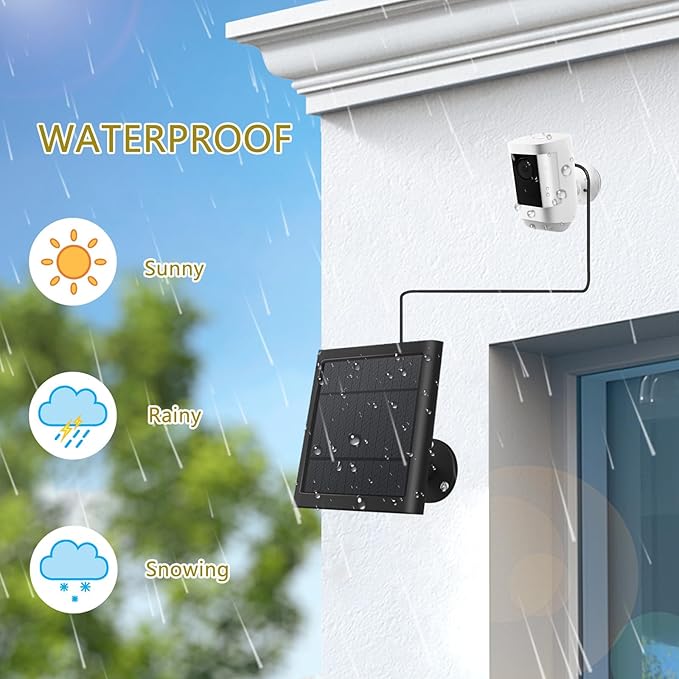 Solar Camera Outdoor Wireless for Ring Solar Panel 10FT/3M Cable for Ring