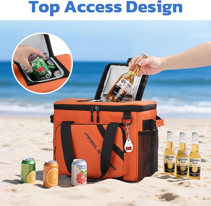Maelstrom Cooler Bag, 30 Cans Beach Cooler, Large Leakproof Insulated Soft Cooler with Bottle