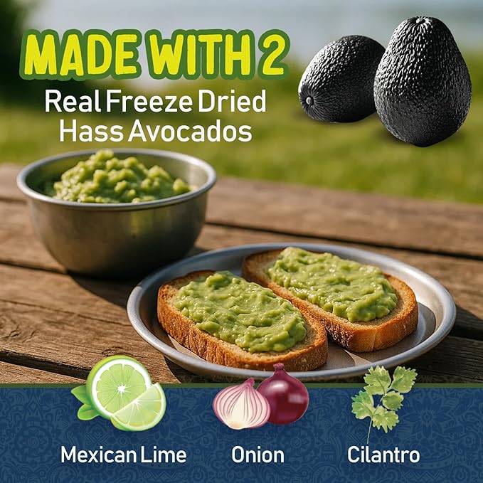 WAKS & SNACKS Freeze Dried Guacamole Classic |100% Fresh Hass Avocados, Perfect for Tortilla Chips