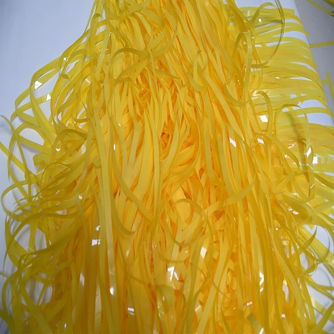 BRAVESHINE Foil Fringe Curtain Backdrop - 2 Pack Yellow Tinsel Photo Booth Backdrop Party Streamers