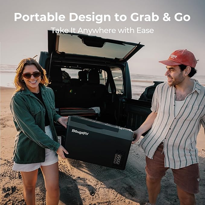 BougeRV 12 Volt Refrigerator, CRPRO 21 Quart 12V Car Fridge, Portable Freezer (-8℉~50℉), Compressor