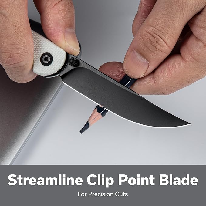 SENCUT Skelfin Pocket Knife for EDC, Folding Knife with 3.3'' Blade & G10 Handle, for Camping