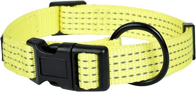Mile High Life Dog Collar, Nylon Reflective Dog Collars w Pull D-Ring, Light Weight Puppy Collars