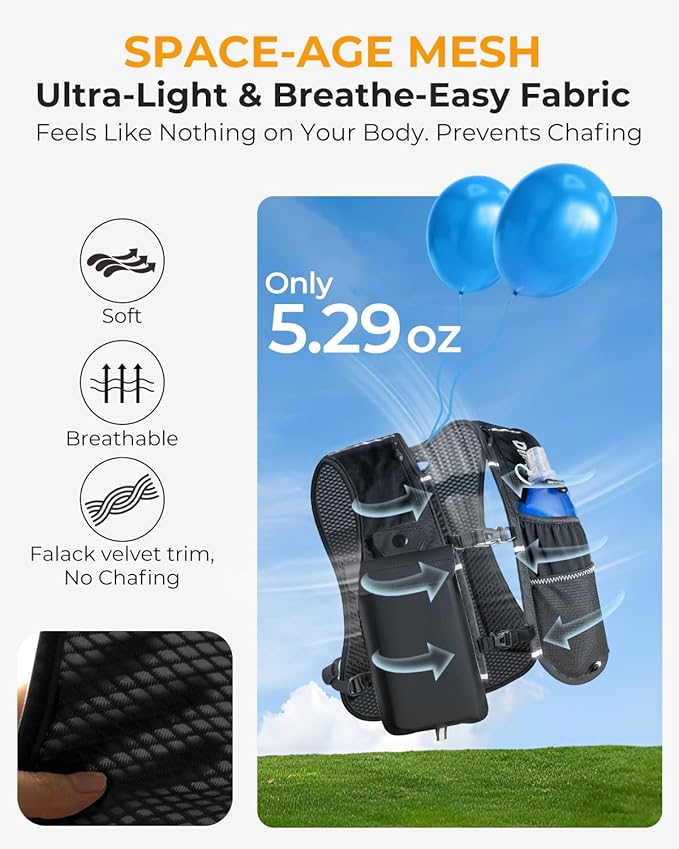 Running Vest for Women Men, Lightweight Hydration Runner Vest with Transparent Waterproof Phone