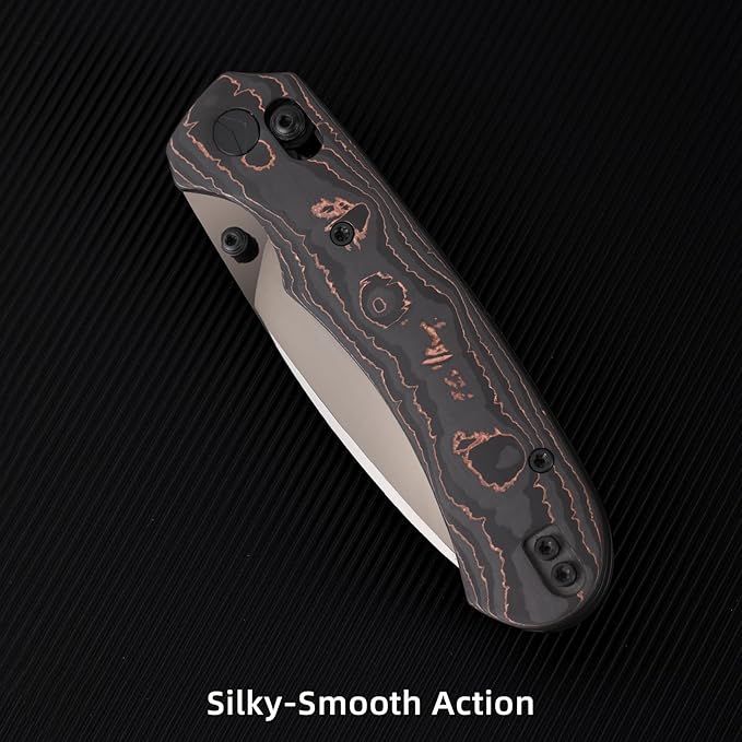 Folding Pocket Knife,3.31” M390 Blade,Erogonomic Titanium Handle,Hunting Survival Knife,EDC Knife