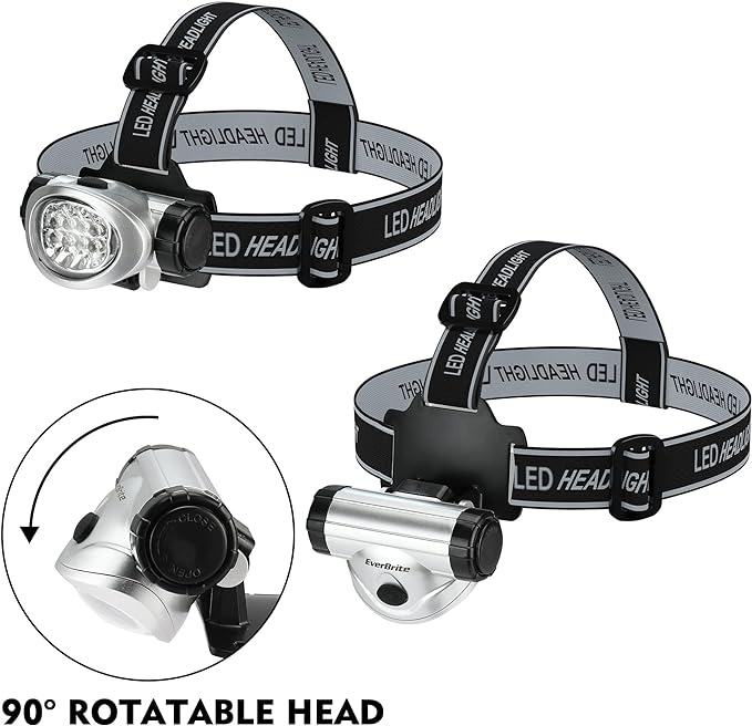 EverBrite 5-Pack LED Headlamp, 4 Lighting Modes, Pivoting Head with Adjustable Headband, Perfect
