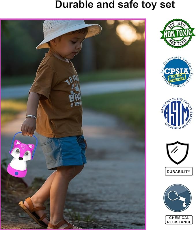 Kids Camping Essentials ??LED Kids Lantern and Rechargeable Kids Headlamp Set | Multiple Purposes