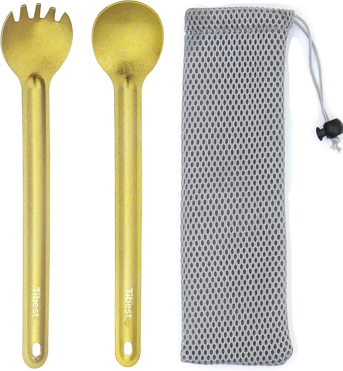 Titanium Spork Long Handle, Ultra Lightweight Camping Utensil for Backpacking Camping, Hiking