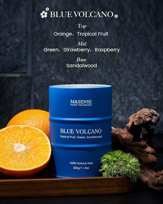 M&SENSE Tropical Fruit Soy Scented Candles Natural Non Toxic, Summer Candles 11.3oz 70 Hours Long