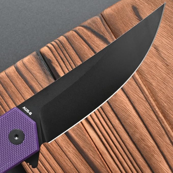 FF18 Folding Pocket Knife,AUS-8 Steel Blade G10 Handle EDC Tool Knife for Outdoor