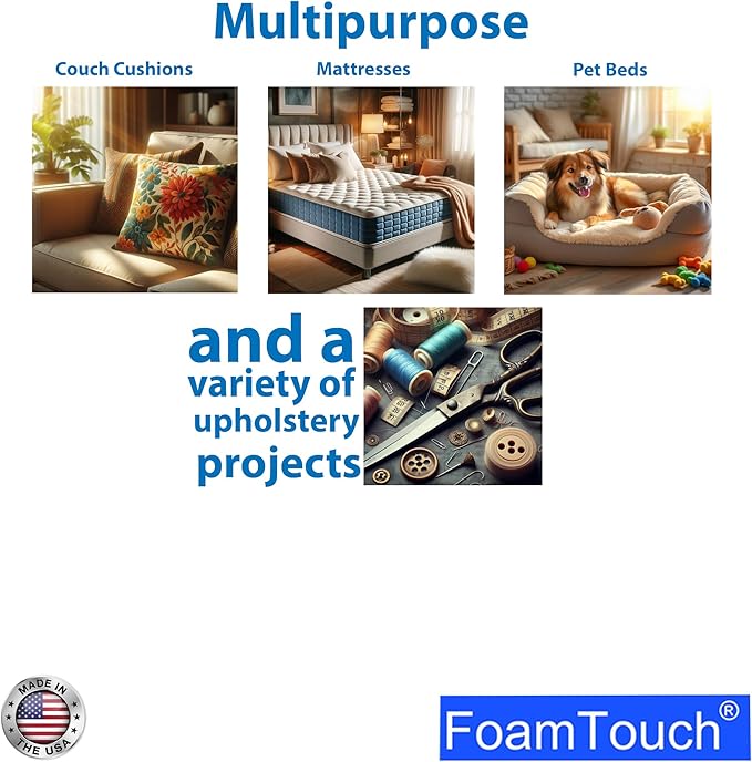 FoamTouch 4" Height x 48" Width x 72" Length Camper/RV bunk Mattress with Gel Memory Foam -No Cover