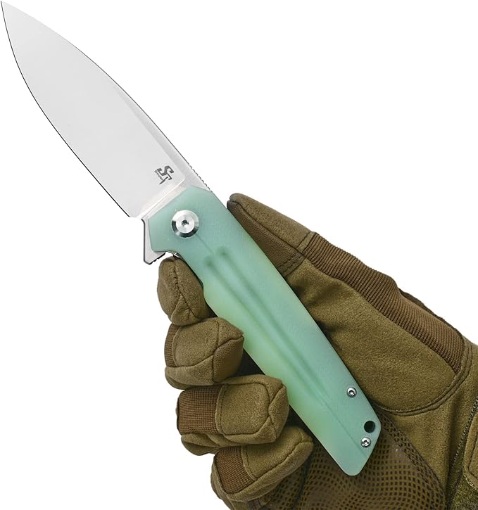 Sitivien ST152 Folding Knife,K110(D2) Steel Blade with G10 Handle EDC Tool Knife for Outdoor