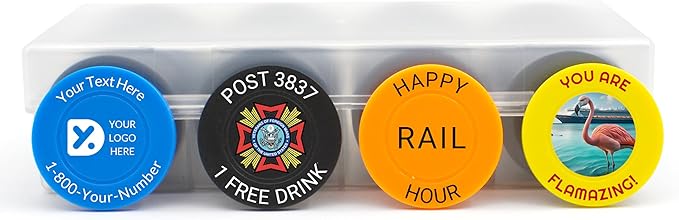 100 Custom Poker Chips, Personalized Full Color Logo Image Text on a Chip for Double Sided Print