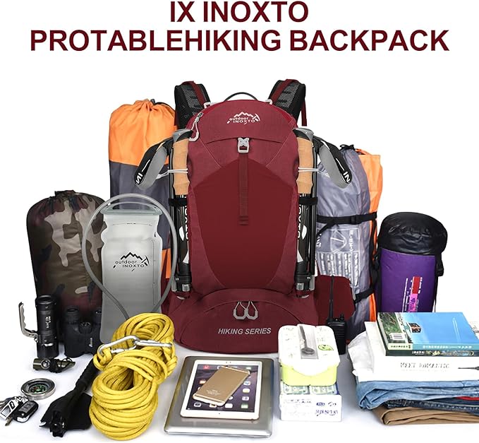 Hiking Backpack, Waterproof Hiking Daypack with 3L Water Bladder and Rain Cover, Lightweight Travel