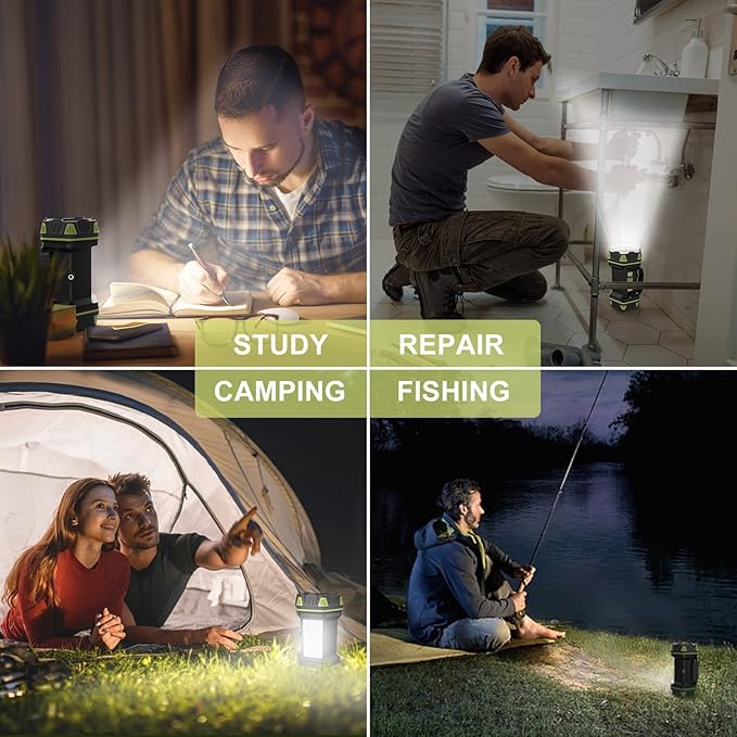 AlpsWolf Updated Camping Lantern Rechargeable, LED Flashlight Spotlight, 4800 Capacity Battery